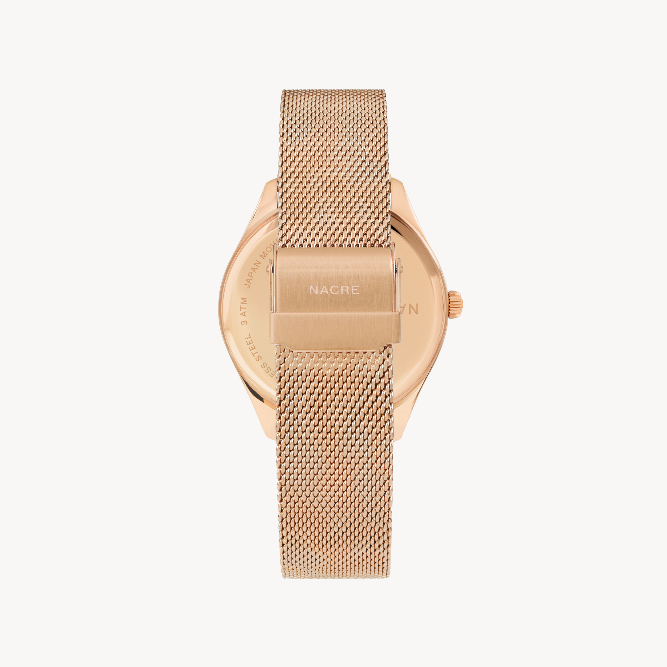 Lune 8 - Rose Gold and White - Rose Gold Mesh